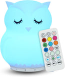 Combined Bluetooth Speaker & Nightlight With 9 Color Emissions, Child Friendly Silicone & BPA Free, USB Recharging, Receives Audio From Computer, Phone Or Tablet, and includes Remote Control (Owl) by TinyTreasures Baby Boutique