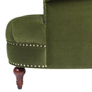 La Rosa Victorian Tufted Upholstered Accent Chair, Olive Green Performance Velvet by HouseOfZazla