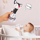 D-KINGCHY Baby Toys 0-12 Months, Black and White Newborn Toys, Soft Plush Rattle Stuffed Animal Toy with Teether and Sound, Developmental Hand Grip Toys (Fox) by TinyTreasures Baby Boutique