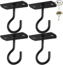 Ceiling Hooks for Hanging Plants 4Pack 2.5in,Wall Mount Hangers Plant Hooks,Wall Hooks for Plants,Lights,Planters,Lanterns,Hanging Bird Feeders,Wind Chimes,indoor&Outdoor Decoration Hooks Black by GreenHaven Gardens