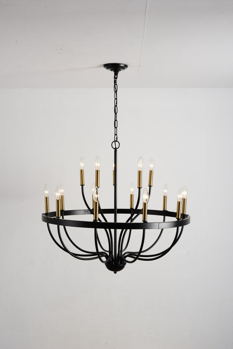 18-Light Industrial Iron Candle Chandelier, photo 19 of 33
