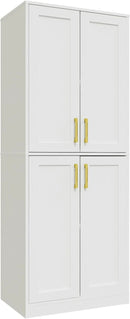Storage Cabinet, Kitchen Pantry with Doors & Shelf, Tall Storage Cabinet for Bathroom, Living Room, Entryway,White by CozyNest Decor