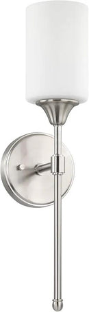 XiNBEi Lighting Wall Light 1 Light Wall Sconce with Glass, Bath Vanity Sconce for Bathroom Bedroom & Living Room, Brushed Nickel Finish XB-W1216-BN by CozyNest Decor