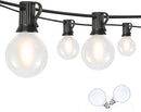 50Ft LED Outdoor Patio String Lights - Waterproof Globe Lights with 52 Shatterproof Frosted Bulbs, Connectable for Wedding, Party, Christmas & Garden Decor, Black Wire by TinyTreasures Baby Boutique