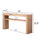 Console Table With Storage Shelf - Antique Natural / Light Natural / Natural by HouseOfZazla