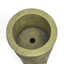 Stone Statue Urn Planter, Decorative Face Plant Pot, Antique Green Finish by HouseOfZazla