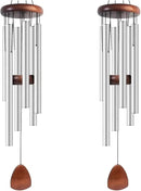 Large Aluminium Wind Chimes 37 Inches to Create a Zen Atmosphere Suitable for Outdoor, Garden, Patio Decoration Classic Chimes with Wind Catcher Suitable as A Gift for Unisex Silver 2 Pack by CozyNest Decor