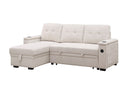 Ashlyn II - 84"W Woven Fabric Reversible Sleeper Sectional Sofa with Storage Chaise by HouseOfZazla
