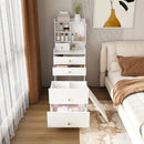 3 In 1 Dressing Table With LED Mirror & Storage Stool, Compact Makeup Vanity - White by Unique Piece Furniture