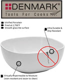 Denmark White Porcelain Chip Resistant Scratch Resistant Commercial Grade Serveware, 3 Piece Serving Bowl Set by CozyNest Decor