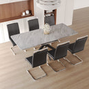 Modern Extendable Dining Table Set For 6 - 8 - Black / Gray by HouseOfZazla