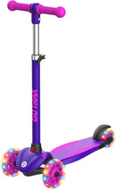 Gotrax KS1 Kids Kick Scooter, LED Lighted Wheels and 3 Adjustable Height Handlebars, Lean-to-Steer & Widen Anti-Slip Deck, 3 Wheel Scooter for Boys & Girls Ages 2-8 and up to 110 Lbs by TinyTreasures Baby Boutique