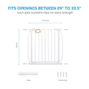 Baby Safety Gate for Stairs 29-33 Inch Wide, Safety House Gate for Baby Pet Gate with Door Pressure Mounting Gates for Kids Toddler Dogs Indoor Stairway Doorway White (30.5'' Tall) by TinyTreasures Baby Boutique