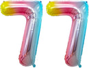 GOER Rainbow Foil Balloons Number 7,Huge Number Balloons for 7th Birthday Party Supplies Anniversary Decorations (3 pcs,42 inch,32 inch,16inch) by TinyTreasures Baby Boutique
