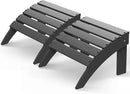 GREENVINES Adirondack-Ottoman | Set of 2 | HDPE Plastic | Outdoor Footrest | All Weather | Foot Rest | Foot Stool | Grey | for Adirondack Chair | for Patio Backyard Pool by CozyNest Decor