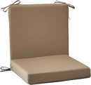 20 x 20 Inch Outdoor Chair Cushions for Patio Furniture, UV Resistant Non Slip Waterproof Replacement Patio Seat Cushion with Ties Set of 2, Khaki by GreenHaven Gardens