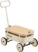 kidpop PULA-Wild 3-in-1 Kids' Pull-Along Wagon Toddlers Push Walker for 2.5-8, Removable Wooden Cover and Adjustable Handlebar, Birthday Gifts Max Weight 33 lbs (White) by TinyTreasures Baby Boutique
