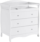 3-Drawer Changing Table, Safety Rails & Strap, Infant Diaper Changing Station with Drawers, Baby Diaper Changing Table Dresser for Nursery, Easy Assembly (White) by TinyTreasures Baby Boutique