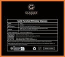 Crystal Whiskey Glasses Set of 2 with 24K Gold Rim,Bar Glasses,Twisted Whiskey Glass Gold Collection for Bourbon,Scotch and Wine,Rock Barware for Men Gift - 8oz by CozyNest Decor