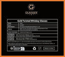 Crystal Whiskey Glasses Set of 2 with 24K Gold Rim,Bar Glasses,Twisted Whiskey Glass Gold Collection for Bourbon,Scotch and Wine,Rock Barware for Men Gift - 8oz by CozyNest Decor