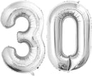 GOER Number 30 Balloons for 30th Birthday Party Decorations,42 Inch Jumbo Foil Helium Balloons for 30th Anniversary (Silver) by TinyTreasures Baby Boutique