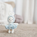 Handmade Knit Bunny Dolls,Baby rattle toy,Baby Sensory Toys,Baby Soothing Toys,Handmade Knit Toys,Gifts for Boys and Girls (Blue) by TinyTreasures Baby Boutique