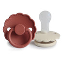 FRIGG Daisy SilkySoft Silicone Baby Pacifier | Made in Denmark | BPA-Free (Baked Clay/Cream, 6-18 Months) by TinyTreasures Baby Boutique