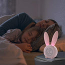 KDtech Kids Alarm Clock with Night Light 6 Ringtones, Cute Pink Bunny Digital Alarm Clock for Kids, Touch Control and Rechargeable Sleep Trainer Clock for Boys Girls Bedroom by TinyTreasures Baby Boutique
