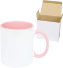 11oz Ceramic Sublimation Coffee Mug in White Gift Box, Case of 36 (Pink) by CozyNest Decor
