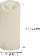 CANDLE CHOICE Waterproof Outdoor Battery Operated Flameless Candles with Timer Flickering Plastic Resin Electric LED Pillar Lights for Lantern Patio Garden Wedding Party Decorations 3x7 Inches 2 Pack by GreenHaven Gardens