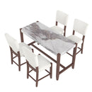 5 Piece Counter Height Dining Set With 4 Upholstered Chairs by HouseOfZazla