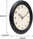 Kesin Wooden Wall Clock 12 Inch Silent Non Ticking Wall Clocks Battery Operated Simple Modern Small Analog Clocks Decorative for Kitchen, Living Room, Home,Bedroom, Office (Black) by CozyNest Decor