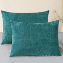 CaliTime Throw Pillow Covers Decorative 20 X 26 Inches Pack of 2 Cozy Chenille Standard Pillow Shams Cases for Couch Sofa Bed Living Room Home Teal by CozyNest Decor