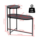 Round Coffee Table With Storage Tray 2 Tier Oval End Tables Wooden Small Side Table For Living Room by HouseOfZazla