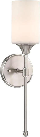XiNBEi Lighting Wall Light 1 Light Wall Sconce with Glass, Bath Vanity Sconce for Bathroom Bedroom & Living Room, Brushed Nickel Finish XB-W1216-BN by CozyNest Decor