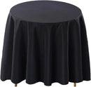 Surmente Black Tablecloth for Round Tables, 108-inch Round Table Cloths for Weddings, Banquets, or Restaurants by CozyNest Decor