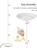 BoostArea Torchiere Floor Lamp, 30W Super Bright LED Standing Lamp, 3000K Stepless Dimmable Pole Lamp with Rotary Switch, 70 Inch Tall Metal Modern White Floor lamp for Living Room/Bedroom/Office/Den by CozyNest Decor