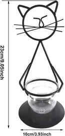 Marbrasse Desktop Glass Planter Vase Holder, Modern Creative Cat Plant Terrarium Metal Stand for Hydroponics Plants Home Garden Wedding Decoration Outdoor Planter Ideas (Style 2) by CozyNest Decor
