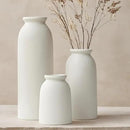 Ceramic Vase Set-3, Small Flower Vases for Decor, Modern Boho Farmhouse Style, Decorative Shelf Vases for Pampas Grass & Dried Flowers, Distressed Finish (White) by GreenHaven Gardens