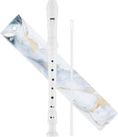 Soprano Recorder for Kids Beginners, German Fingering, C Key, 3 Piece with Cleaning Rod, Bag, Fingering Chart (White)… by TinyTreasures Baby Boutique