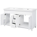 Bathroom Vanity With Double Sinks, 3 Drawers & 4 Doors - White by HouseOfZazla