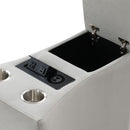 Emee - Console With USB - Gray Corduroy by Unique Piece Furniture