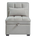 4 in 1 Multi-Function Single Sofa Bed with Storage Pockets Gray