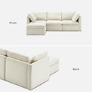 mopio Oversized Modular Sectional Sofa with Fully Removable Covers and Storage, Convertible U, L-Shaped and Sleeper Sectional, Modern Couches with Ottoman Chaise (Oat Fabric, 4 Seats, L) by CozyNest Decor