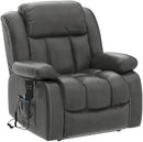 MAEVIS Power Recliner Chair, Lay Flat Sleeping Lift Chairs Recliner for Elderly with Heat and Massage,Comfy Real Breathable Leather Recliners with Dual OKIN Motor for Living Room (Silver Grey) by CozyNest Decor
