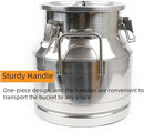 Stainless Steel Milk Can, 20 L/5.25 Gallon Heavy Duty Airtight Storage Canister Milk Bucket with Lid, Embedded Silicone Milk Jug Wine Pail Water Cereals Bucket with Three Latches and Two Handles by CozyNest Decor