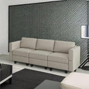 Belffin Modular Sofa Couch with Storage Seats Velvet 3 Seater Sofa for Living Room Grey by CozyNest Decor