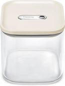 Caraway 2.5qt Glass Airtight Food Storage Container with Lid – Non-Toxic, BPA-Free Kitchen Storage Container – Stackable, Space-Saving Airtight Container for Dry Goods and More - Cream by CozyNest Decor
