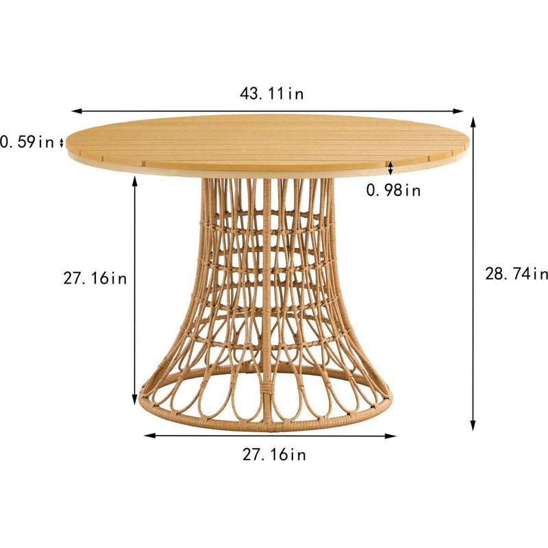 Outdoor dining simple bamboo chair table