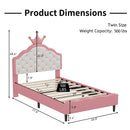 Lovely Crown Fantasy Princess Bed With Tufted Headboard by HouseOfZazla